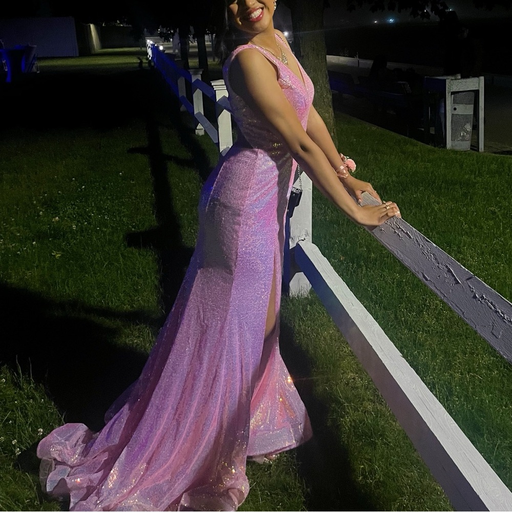 Elegant Pink Evening Gown with train | Size - M| Worn Once | Formal/Glam Dress